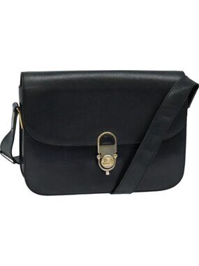 CELINE Shoulder Bag Leather Navy Gold
